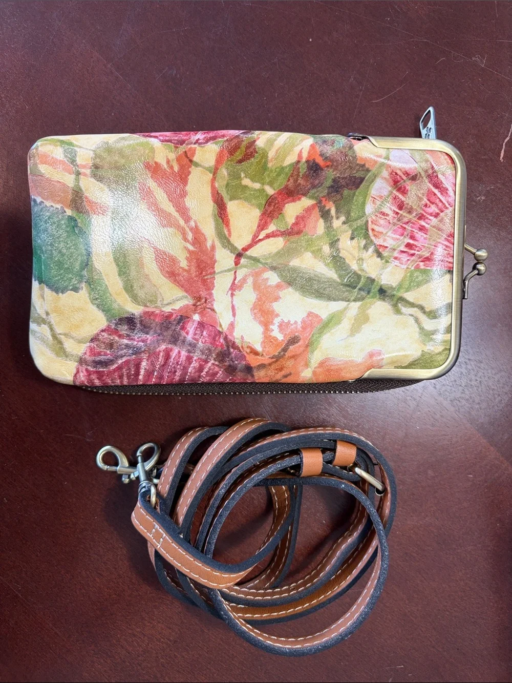 Patricia Nash Leather Pertina Frame Phone Crossbody